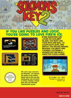 Solomon's Key 2 (Europe) box cover back